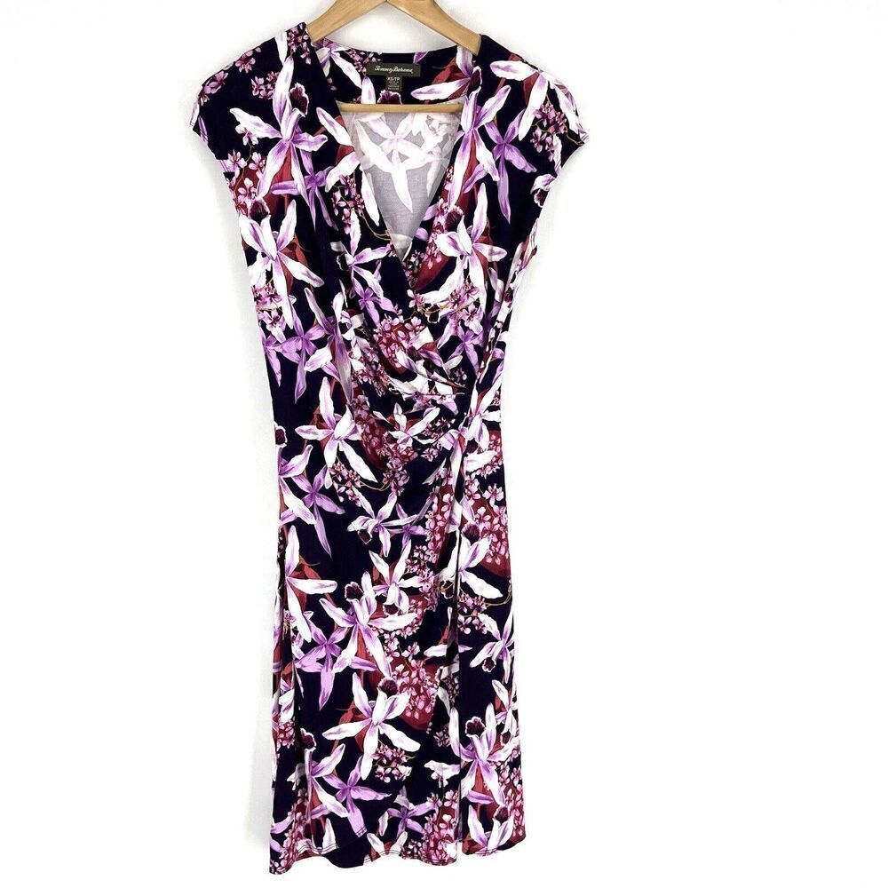 Tommy Bahama Purple Floral Wrap Dress